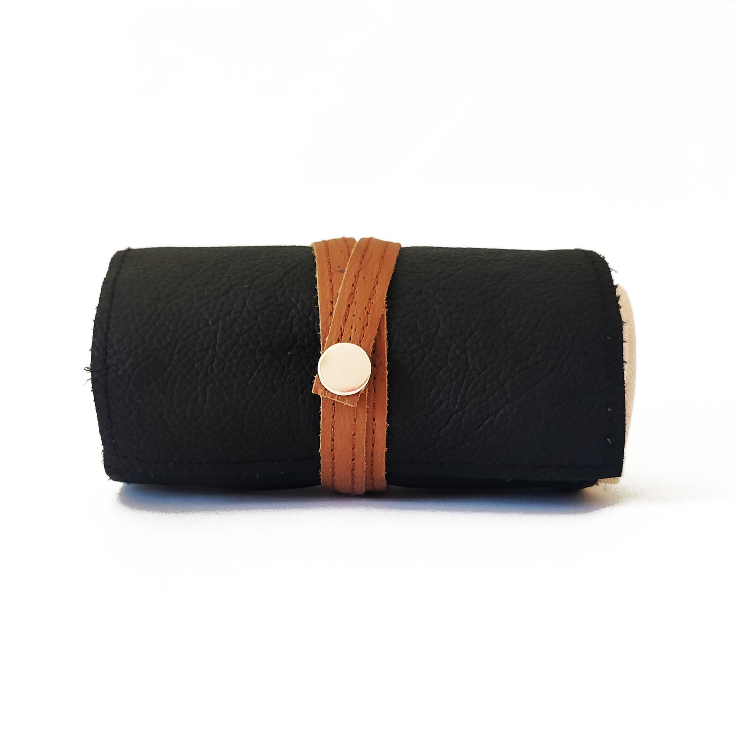 Mini Black & Brown Roll Up Prayer Mat - سجادة صلاة صغيرة