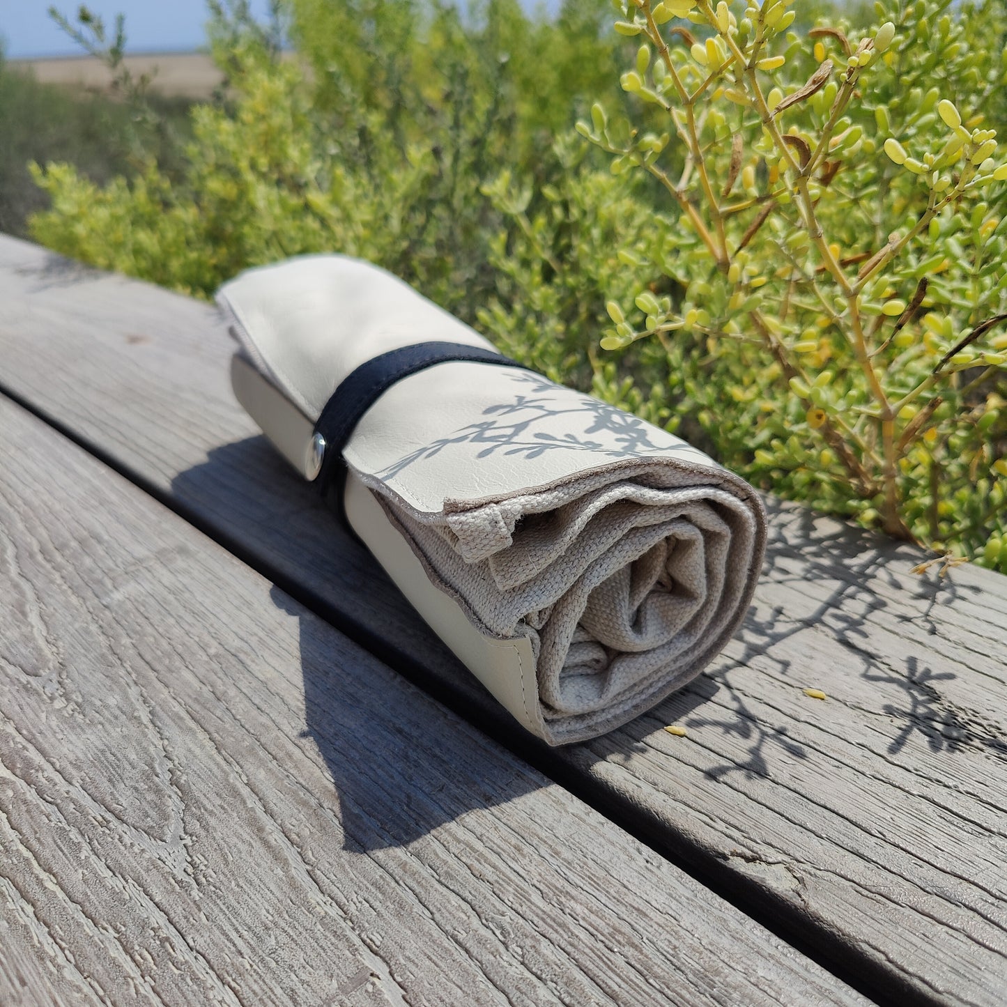 Ecru & Black Roll Up Prayer Mat - سجادة صلاة