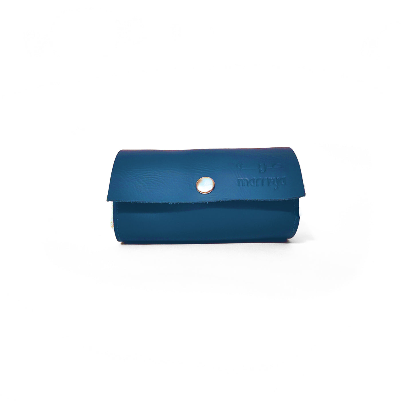 Blue leather mini roll up prayer mat