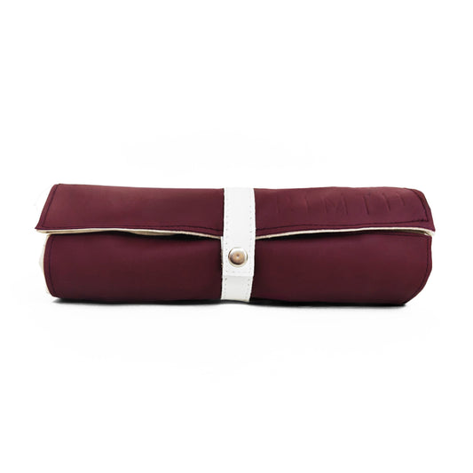 Sila Maroon & White Roll Up Prayer Mat - سجادة صلاة