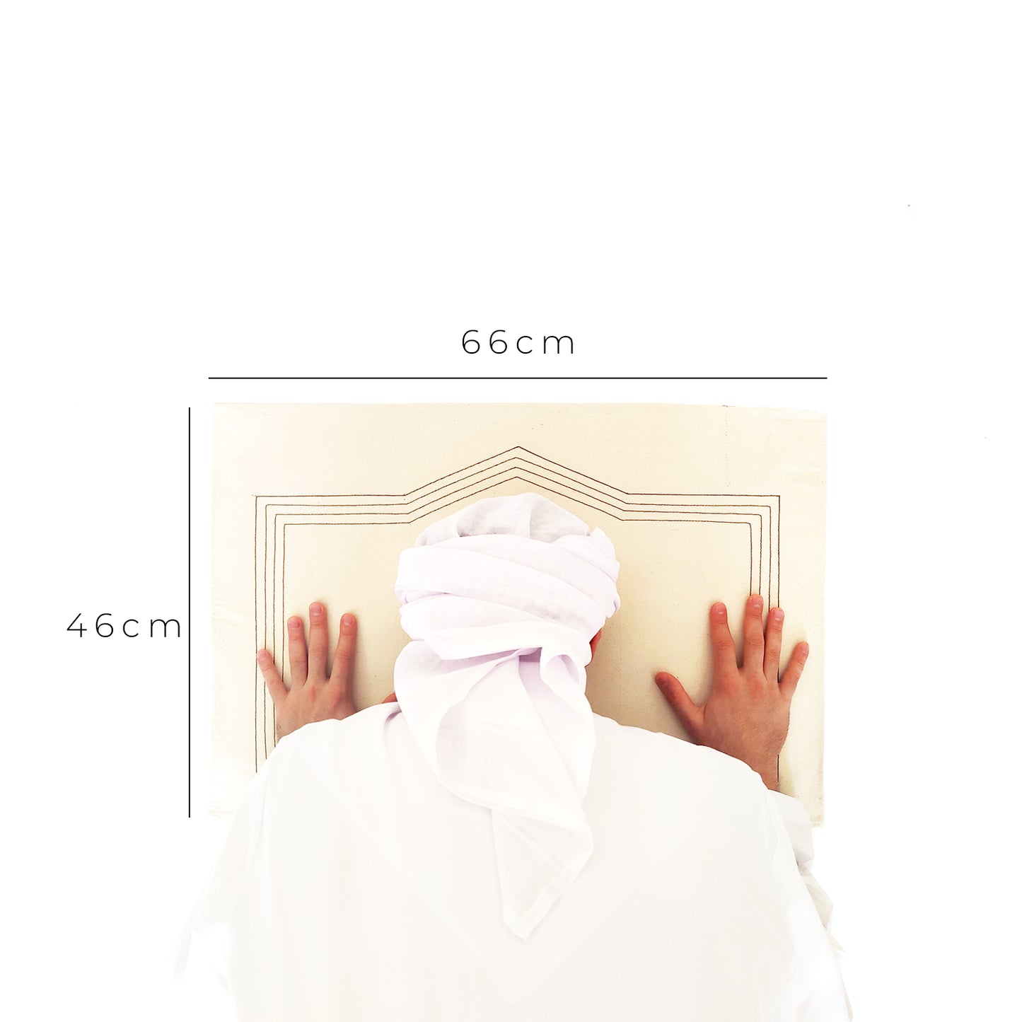 dimensions of blue leather mini roll up prayer mat