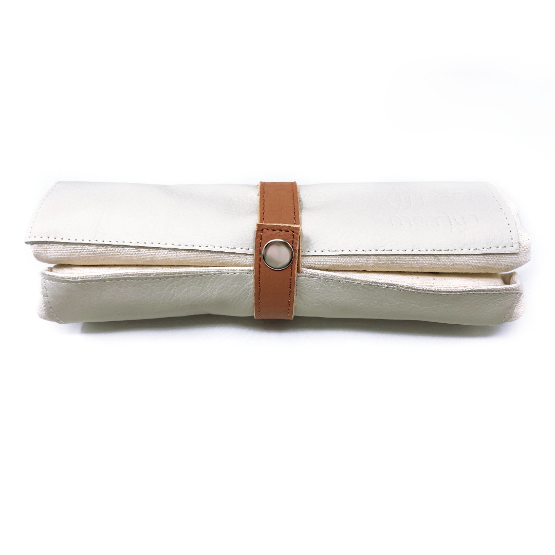 Ecru and Tan Roll-Up Prayer Mat - سجادة صلاة
