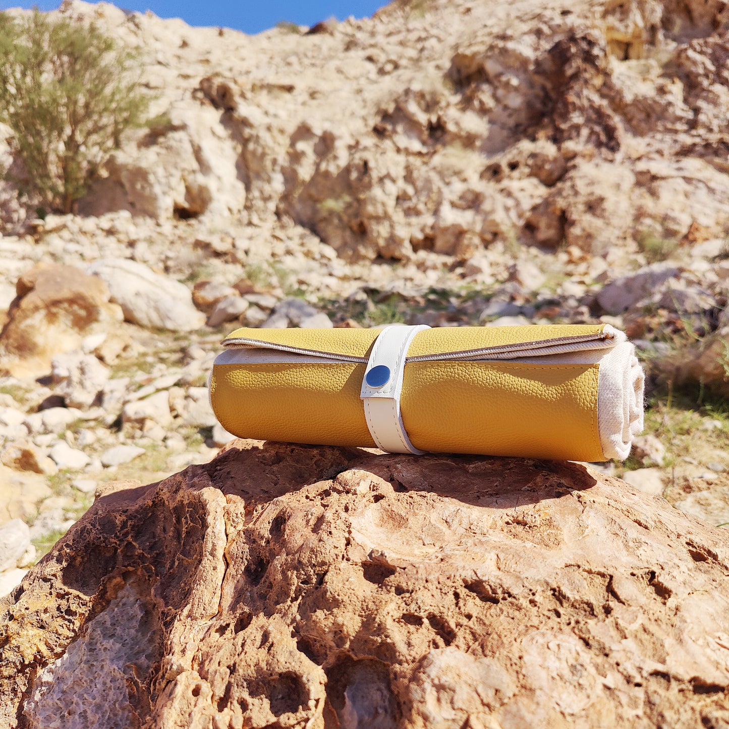 Yellow & Ecru Roll Up Prayer Mat - سجادة صلاة