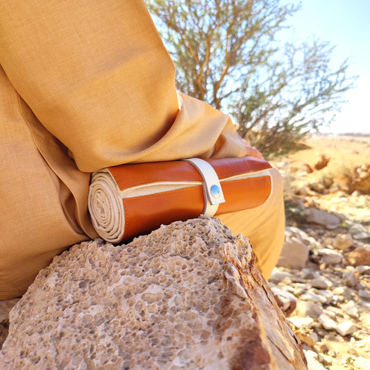 Orange & Ecru Roll Up Prayer Mat - سجادة صلاة